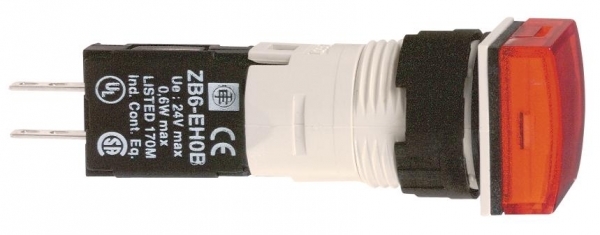 SE XB6 Лампа сигнальная 12-24V 16мм красная квадратная XB6CV4BB