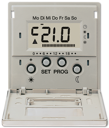 JUNG LS 990 Edelstahl Дисплей термостата с таймером (мех. UT238E) ESUT238D