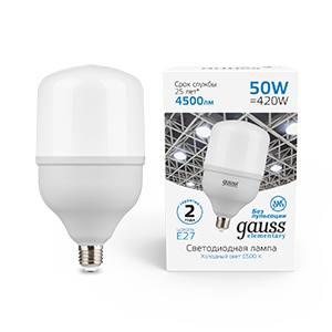 Gauss Лампа Elementary T140 50W 4500lm 6500K E27 LED 63235