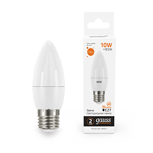 Gauss Лампа Elementary Свеча 10W 750lm 3000K E27 LED 30210