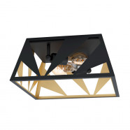 Eglo 39903 Потолочный светильник TABLONCITO, 2x40W, E27, L395, B395, H185, сталь, черный, золотой