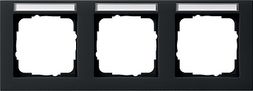 Gira E2 Черный Рамка 3-ая горизонтальная с полем для надписи 109309