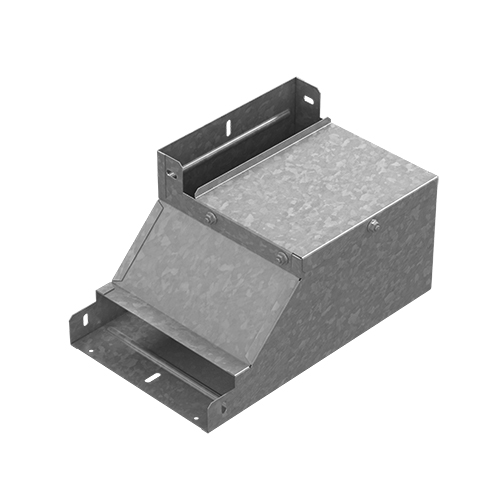 OSTEC Поворот вертикальный вверх левый к лотку 400х50, толщ. 1,0 мм, Сендзимир цинк