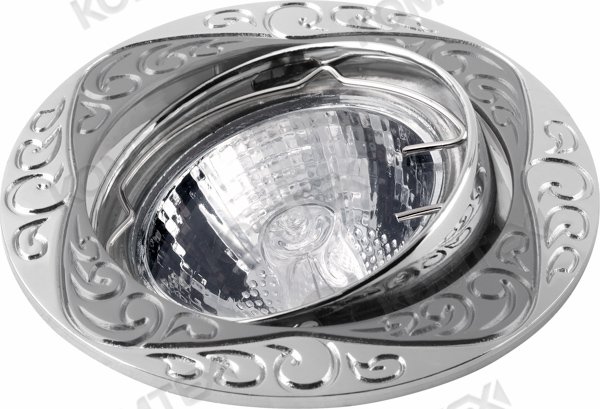 Comtech Lian Светильник галогеновый встраив. круглый литье HR51 1x50W GU5.3 мат.хром/хром/мат.хром CH930711