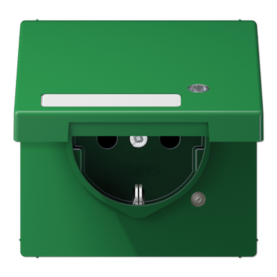 JUNG SCHUKO-розетка с крышкой, зелёный LS1520NAKLKOGN