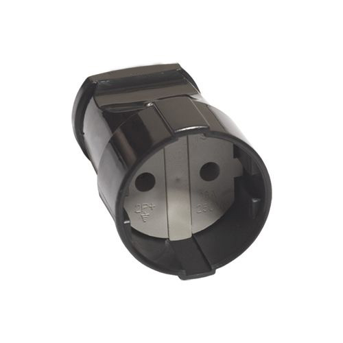 Купить TDM Кабельная розетка 2П б/з с з/ш 10А 250B черная SQ1806-0030