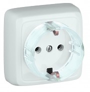 Hegel Альфа наруж Белая РА16-173 Розетка с/з, с изол. пластиной