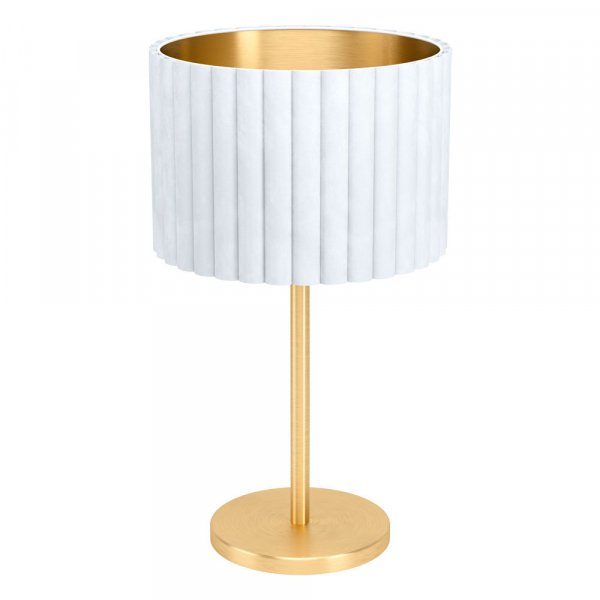 Eglo TAMARESCO Настольная лампа , 1x40W(E27), Ø300, H520, осн.Ø195, сталь, латунь брашир./бархат, белый, золото 39766