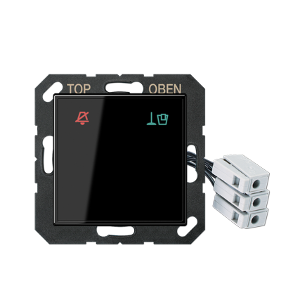 JUNG Накладка (стекло) для внешнего DND-модуля с LED-лампами, 24 В, чёрный ACUKO6M24SW