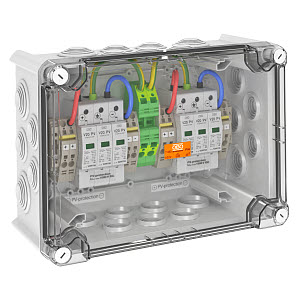 Купить OBO Bettermann Системное решение для защиты фотогальвонических установок 2 класс с  2 MPP треккерами,1000В 5088568