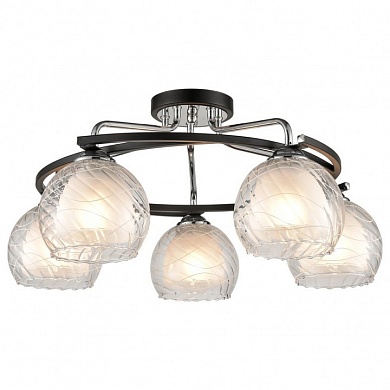 VELANTE 234-107-05 Люстра потолочная Черный, Хром/Белый E27 5*60W