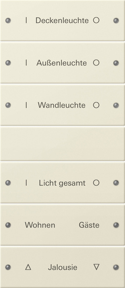 Gira Набор клавиш 6-местный (3+3),  ГРАВИРОВКА 220601