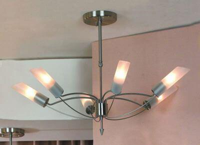 Купить Lussole PROMO 2 Металл Никель /  Стекло Люстра E14 40W LSA-2813-06