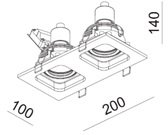 Купить Quest Light Светильник встраиваемый, поворотный, алюминий с черной вставкой, под лампу GU10, IP20 SHELL 2 LD alu/black