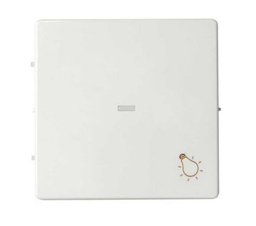 Simon S82 Concept Матовый белый, Клавиша для выключателя с подсветкой и пиктограммой "свет" 8200016-090