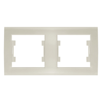 UNIVersal "Бриллиант" Рамка "Слоновая кость" 2-х местная горизонтальная 7948684