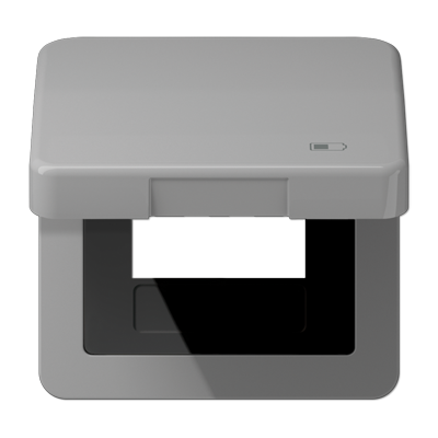 JUNG Рамка с подпружиненной крышкой для USB-механизмов, с центральной платой, серый CD590KLUSBGR