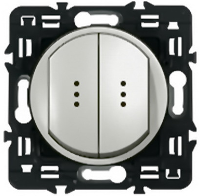 Legrand DIY Celiane Бел Переключатель двухклавишный на два направления с подсветкой 696910