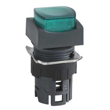 Купить SE Кнопка удлиненная прямоугольная с подсветкой зеленая ZB6CE3