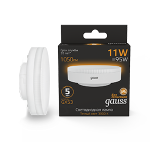 Gauss Лампа GX53 11W 1050lm 3000K LED 108008111