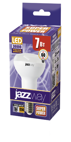 Купить Jazzway Лампа светодиодная (LED) с отражателем d50мм E14 120° 7Вт 220-240В матовая тепло-белая желтая 3000К .1033628