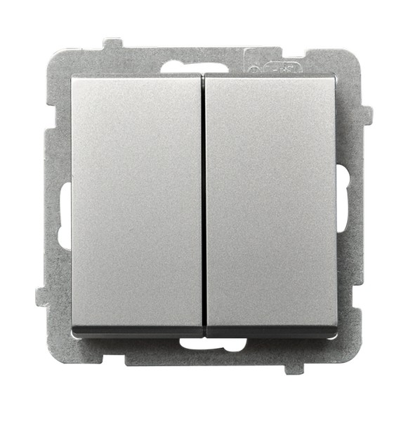 Ospel Sonata Серебро матовое Выключатель 2-клавишный, без рамки ŁP-2R/m/38