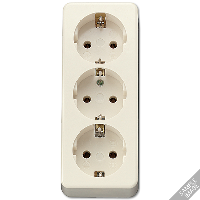 Купить JUNG Штепсельная розетка SCHUKO 16А / 250В, тройная накладного монтажа, с монтажной платой  слоновая кость AP600 10S23L