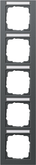 Gira E2 Антрацит Рамка 5-ая вертикальная с полем для надписи 111523