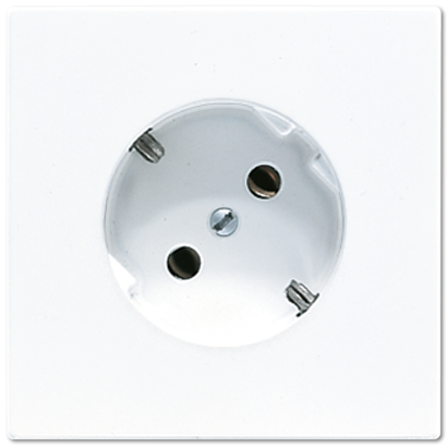 JUNG LS 990 Белая Розетка с/з под углом 45град LS520-45WW