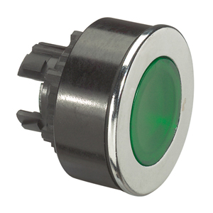 Купить Legrand Osmoz Скрытая головка с утопленным толкателем ∅ 30 для комплектации с подсветкой с пружинным возвратом зеленый 024009