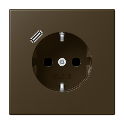 JUNG Розетка SCHUKO® с USB-зарядным устройством, тип С термопласт латунь Antik ME1520-18CAT-L