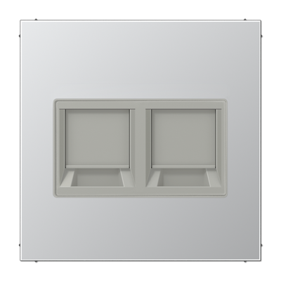 JUNG Плата (фиксация защёлкиванием) для двух модулей металл алюминий AL1969-25WE