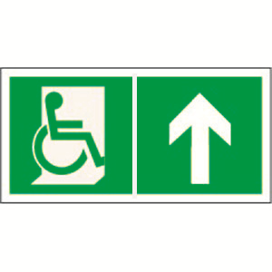 Белый свет Знак безопасности PS-50206.E69"Напр.  движения к эвакуац. выходу МГН прямо" a18540