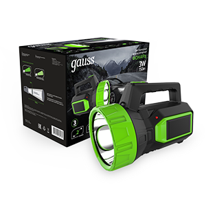 Gauss Фонарь прожекторный модель GFL604 3W 150lm lead acid 900mAh LED 1/10/40 GF604