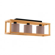 Eglo 390106 Потолочный светильник GRANADOS, 3x40W, E27, L770, B200, H280, сталь, дерево, черный, коричневый/текстиль, капучино, белый