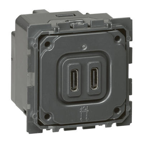 Legrand Сeliane Зарядное устройство с двумя USB-разъемами тип С / тип С 240В/5В 3000мА 067466