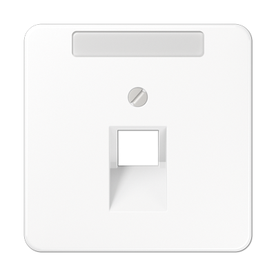 JUNG CD 500/CD plus Белая Накладка 1-ой наклонной ТЛФ/комп розетки с полем для надписи CD569-1NAUAWW