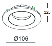 Купить Quest Light Светильник встраиваемый, белый с черной вставкой, под лампу GU10, IP44 DROPLET R white/black