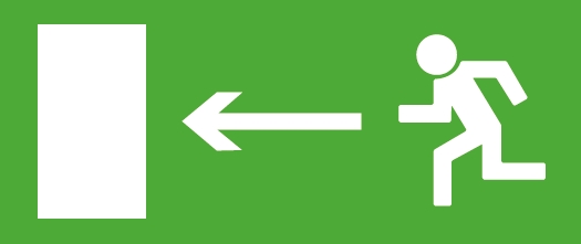 АСТЗ Наклейка "Направление к эвакуационному выходу налево" (150х300) 1006150300