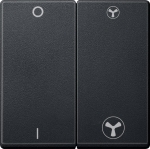 Купить SE Merten SM Антрацит Две клавиши для механизма выключателя вентилятора MTN435014