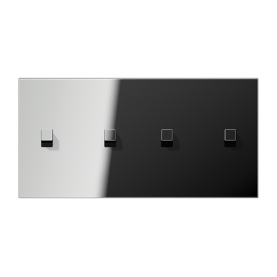 JUNG LS1912 Хром Центральная плата, 2 поста, для горизонтальной установки, тумблеры 2+2,куб; метал. исполнение GCR12-250E22