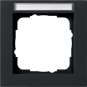 Gira E2 Черный Рамка 1-ая с полем для надписи 109109