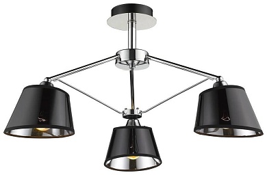 VELANTE 296-107-03 Люстра потолочная Хром/Черный E27 3*60W