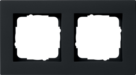 Gira E2 Черный Рамка двойная 2-постовая (заподлицо) 0212095