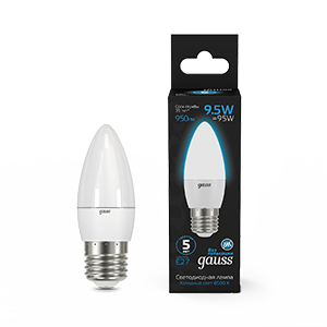 Gauss Лампа Свеча 9.5W 950lm 6500К E27 LED 1/10/50 103102310