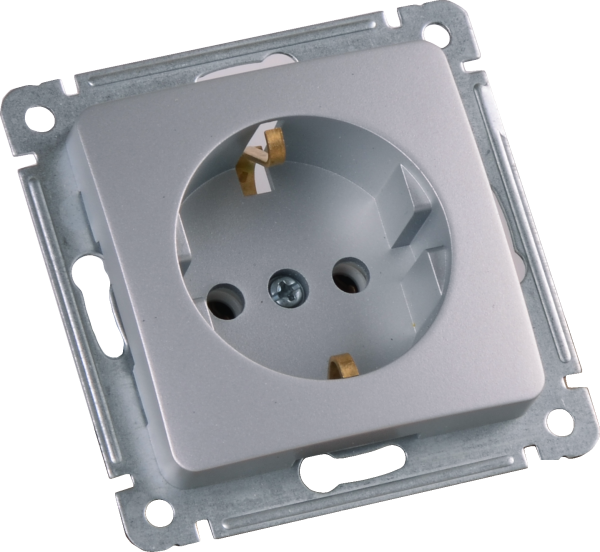 Hegel Мастер внутр Серебро РС16-411-06 Розетка с/з, механизм