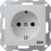 Gira Розетка с з/к и надписью "EDV" 0458015