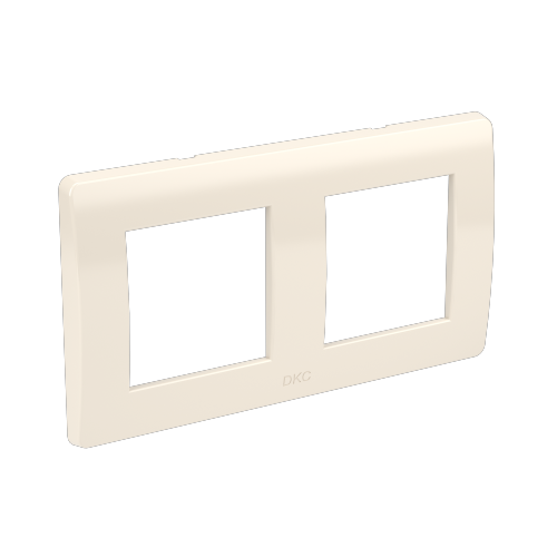 DKC Рамка на 2+2 модуля (двухместная), слоновая кость, RAL9001