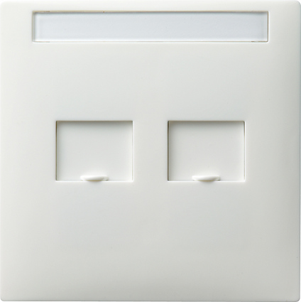 Gira S-Color Белый Накладка ТЛФ-розетки с полем для надписи и шторками 066340