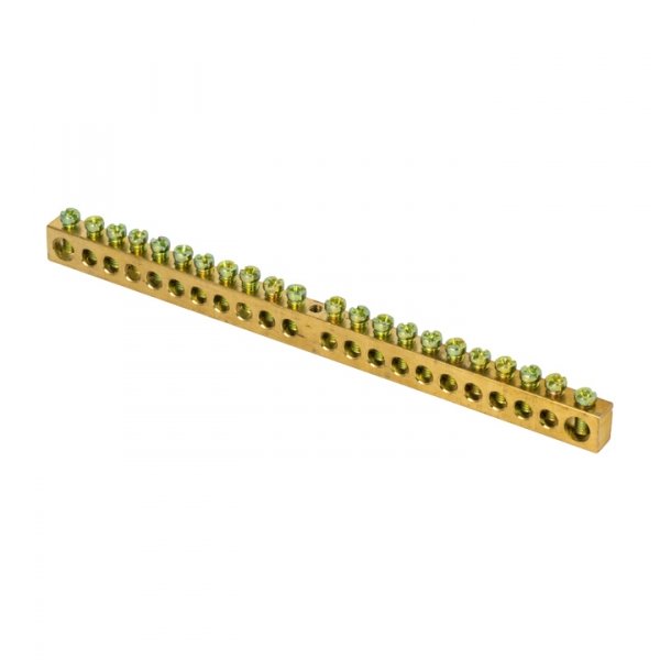 EKF PROxima Шина PEN "ноль-земля" (8х12мм) 22 отверстия латунь крепеж по центру